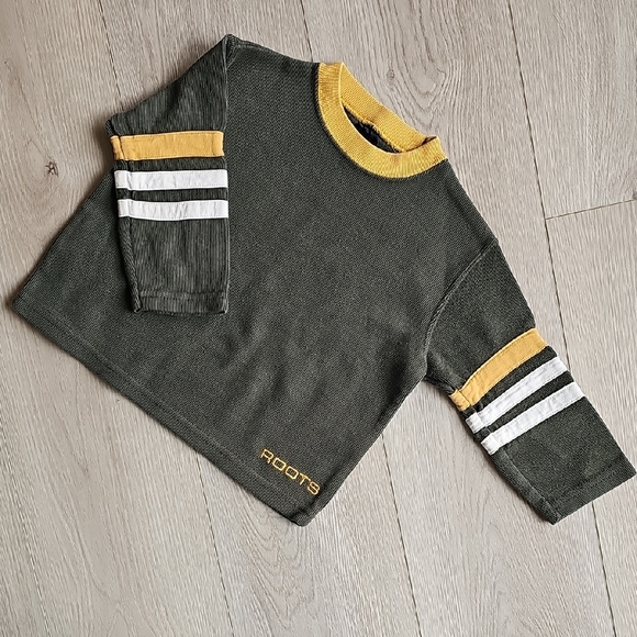 Vintage Roots Athletic Kids Green and Yellow Striped Sweater Top XL - Picture 1 of 12